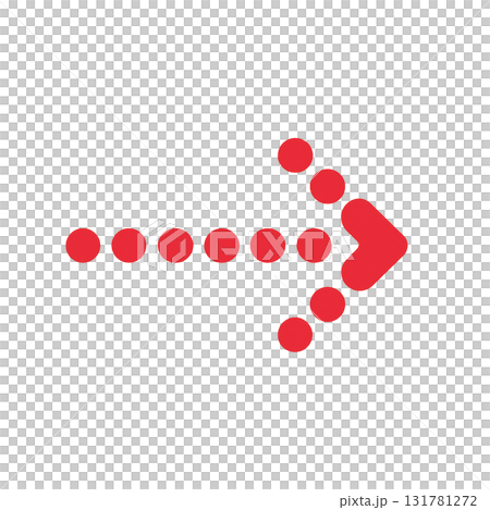 Bright red arrow icon, red arrow mark for emphasis, eye-catching red direction sign 131781272