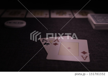 the poker game in casino chips cards and the poker table the poker game in casino chips cards and the poker table 131781332