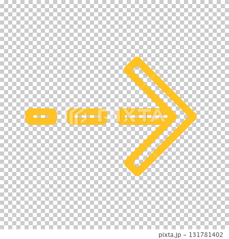 明亮的黃色箭頭圖標，警告的黃色箭頭標記，積極醒目的黃色方向標誌 131781402