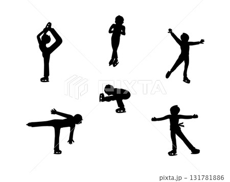 フィギュアスケート女子シルエット フィギュアスケート女子シルエット 131781886