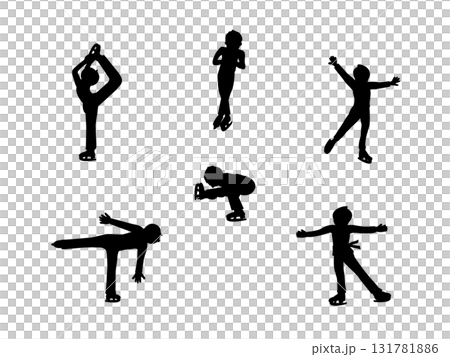 フィギュアスケート女子シルエット フィギュアスケート女子シルエット 131781886