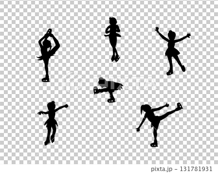 花式滑冰女子剪影 131781931