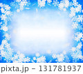 雪の結晶が舞う青く幻想的なフレーム 131781937