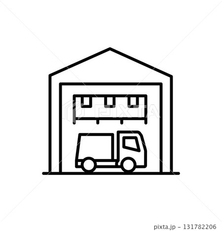 Garbage truck icon vector in line style 131782206