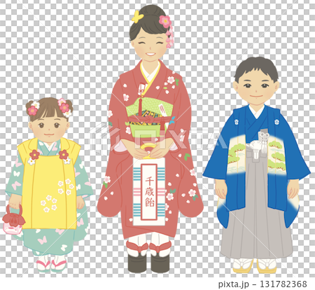 穿著和服的孩子們 穿著和服的孩子們 131782368