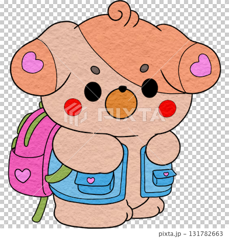 cartoon bear with backpack clipart cartoon bear with backpack clipart 131782663