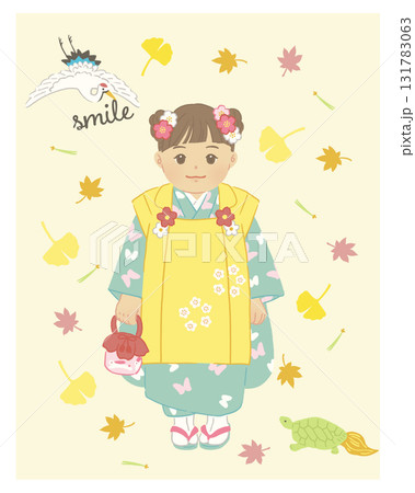 着物を着た女の子 七五三 着物を着た女の子 七五三 131783063