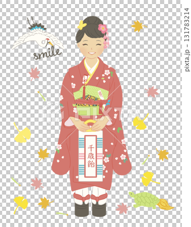 着物を着た女の子　七五三 131783214