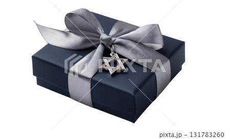 Celebration gift box adorned with a star of David charm, AI, PNG 131783260