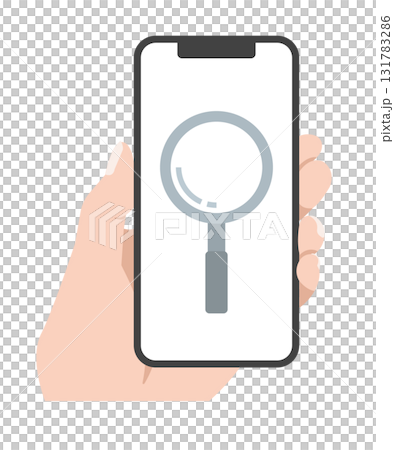 Smartphone screen search mark illustration 131783286
