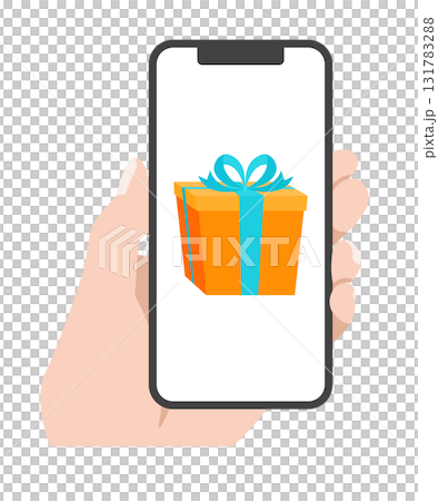 Smartphone screen online gift illustration 131783288