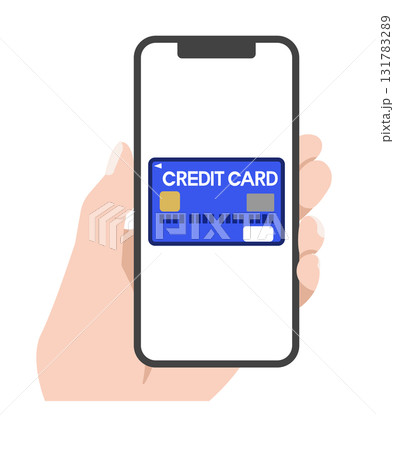 スマホの画面　クレジットカード　イラスト 131783289