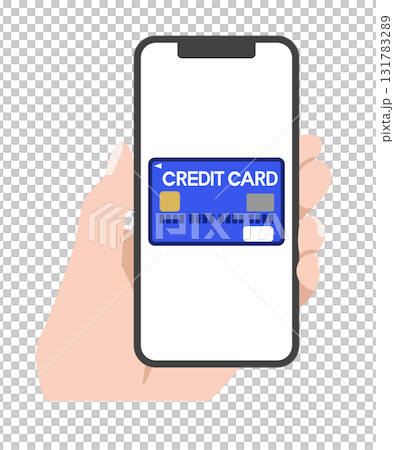 Smartphone screen credit card illustration 131783289