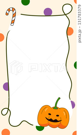 Halloween cartoon frame for festival, illustration. Social media platform template 131783379