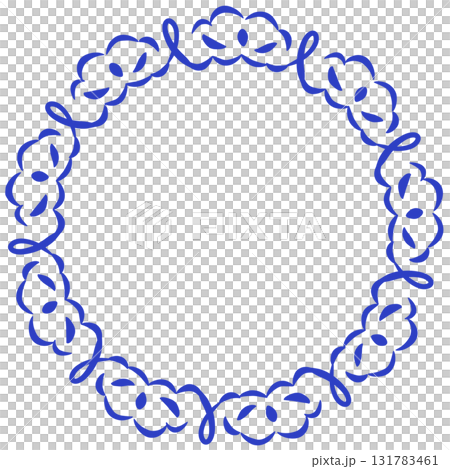 藍色絲帶裝飾蕾絲框架 藍色絲帶裝飾蕾絲框架 131783461