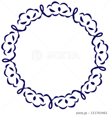 暗い青色のリボンのような装飾のレースのフレーム 暗い青色のリボンのような装飾のレースのフレーム 131783462