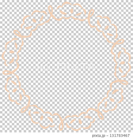 淺橙色絲帶裝飾花邊框架 131783467