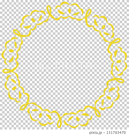 Yellow ribbon-like decorative lace frame Yellow ribbon-like decorative lace frame 131783470
