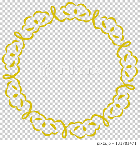 Dark yellow ribbon-like decorative lace frame Dark yellow ribbon-like decorative lace frame 131783471