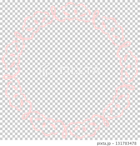 淺粉紅色絲帶裝飾蕾絲框架 淺粉紅色絲帶裝飾蕾絲框架 131783478