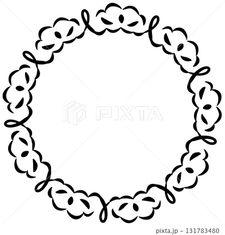 黒いリボンのような装飾のレースのフレーム 131783480