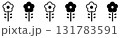 6本の花の手描き風イラスト 131783591