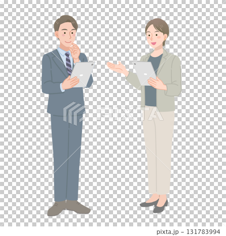 一位職業婦女用平板電腦解釋 131783994