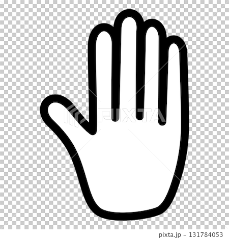 Illustration of an open hand making a stop sign 131784053