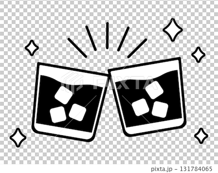 Toasting with whiskey in monochrome Toasting with whiskey in monochrome 131784065