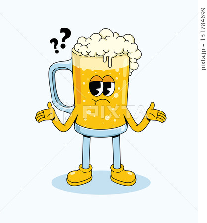 beer confused groovy cartoon illustration beer confused groovy cartoon illustration 131784699