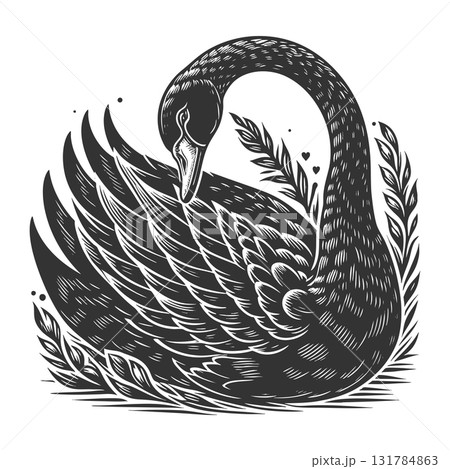 Black Swan Symbolizing Rare Unpredictable Events 131784863