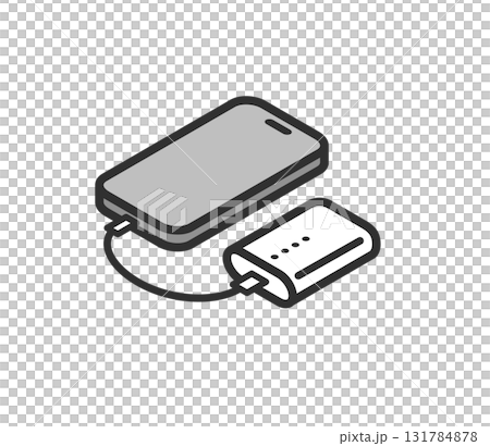 充電移動電池和手機圖示圖 充電移動電池和手機圖示圖 131784878