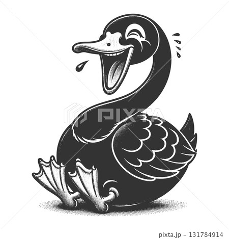 Laughing Black Swan as Satirical Metaphor vector 131784914