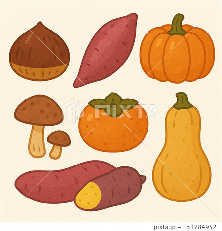 秋の食べ物イラスト 秋の食べ物イラスト 131784952