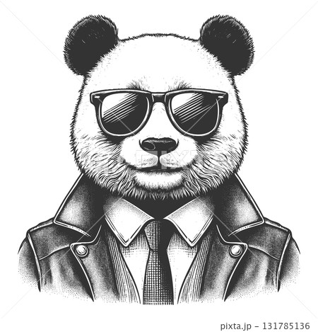 Cool Panda Wearing Sunglasses Hipster Style raster Cool Panda Wearing Sunglasses Hipster Style raster 131785136