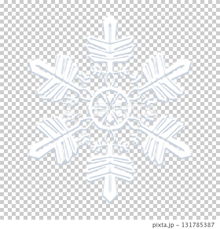 White snowflake illustration on transparent background 131785387