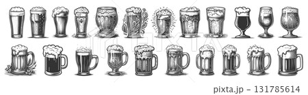 Beer Glasses and Mugs Collection raster 131785614