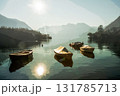 nICE VIEW ON lAKE Como: boats in water (moored) and island Comacino nICE VIEW ON lAKE Como: boats in water (moored) and island Comacino 131785713