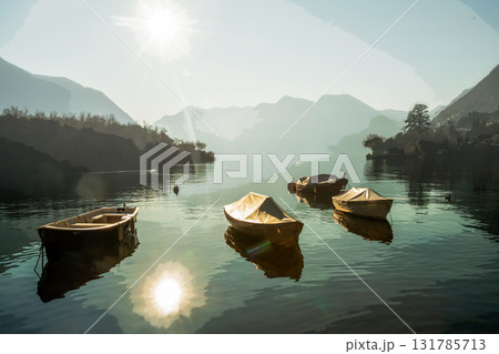 nICE VIEW ON lAKE Como: boats in water (moored) and island Comacino nICE VIEW ON lAKE Como: boats in water (moored) and island Comacino 131785713