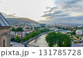 Aeria panorama of Tbilisi   and Statue of King Vakhtang Gorgasali  and panorama of Tbilisi in sunrise Aeria panorama of Tbilisi   and Statue of King Vakhtang Gorgasali  and panorama of Tbilisi in sunrise 131785728