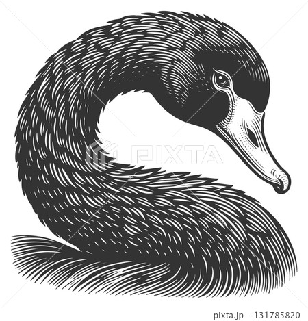 Black Swan Symbolizing Rare Unpredictable Events 131785820