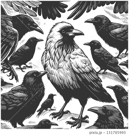 White Crow Among Black Crows Metaphor Concept 131785993