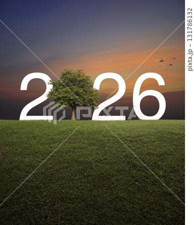 Happy new year 2026 ecological cover concept Happy new year 2026 ecological cover concept 131786132