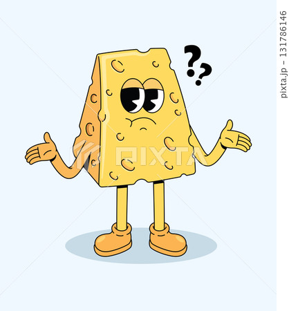 cheese confused groovy cartoon illustration cheese confused groovy cartoon illustration 131786146
