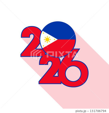 2026 Long Shadow Banner with Philippines Flag Inside. 2026 Long Shadow Banner with Philippines Flag Inside. 131786794