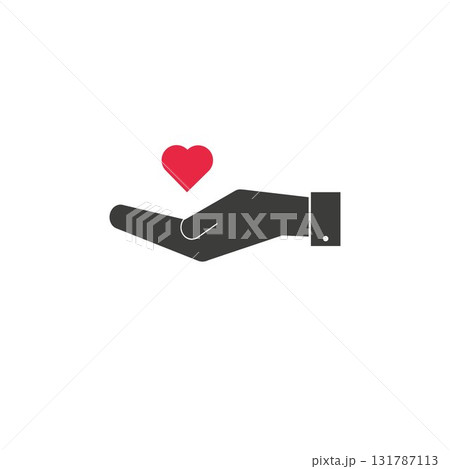 hands of the heart icon, flat design best vector icon hands of the heart icon, flat design best vector icon 131787113
