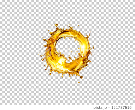 Splashing water in golden liquid waves isolated on white background Splashing water in golden liquid waves isolated on white background 131787616