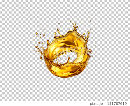 Splashing water in golden liquid waves isolated on white background Splashing water in golden liquid waves isolated on white background 131787619