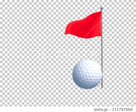 Illustration of a lush green golf course with flags and golf balls near holes on a white background. Illustration of a lush green golf course with flags and golf balls near holes on a white background. 131787668