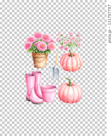 Beautiful pink bouquet in a pot on a white background. Beautiful pink bouquet in a pot on a white background. 131787787